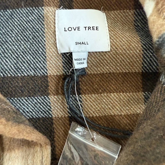 Love Tree Brown and Cream Plaid Shirt - Picture 3 of 3